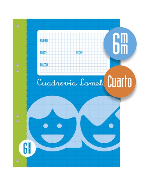 Recarga Tamanho Quarto 100 Folhas Quadriculado 6 mm Lamela azul Azul-1