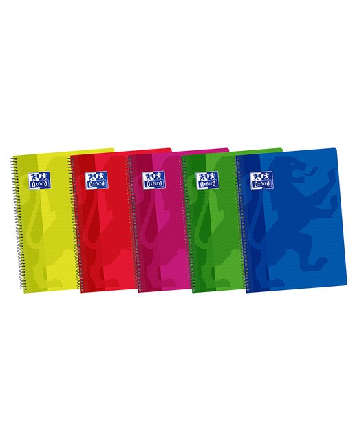 Caderno Tamanho Fólio 80 Folhas Quadriculadas 4 x 4 mm Capa de Plástico Oxford 1