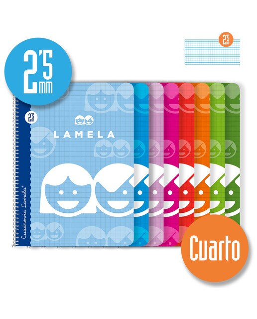 Caderno Espiral Tamanho Quatro 40 Folhas Cuadrovía 2,5 mm Capa Flexível Lamela 1
