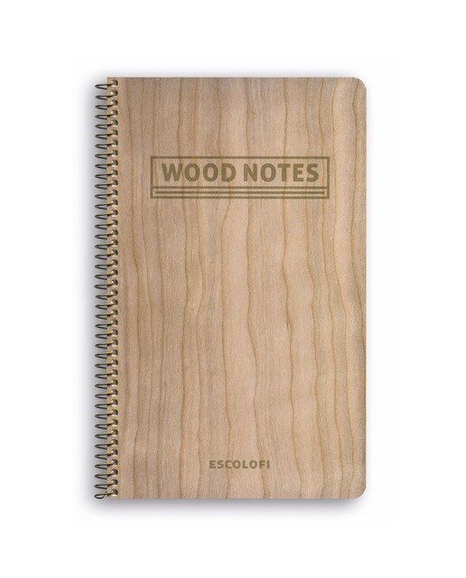 Espiral Wood Notes 130X210 70 Folhas 90 G Escolofi Liso Castanho-1