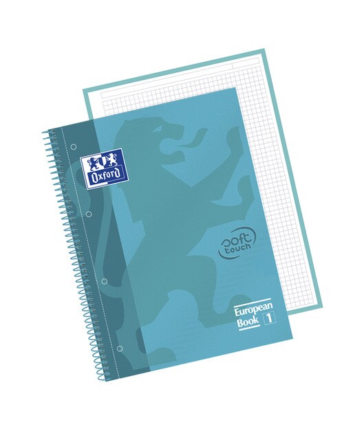 Caderno A4 micro-perfurado Soft Touch Vivos 80 folhas quadriculadas 5 x 5 mm Capa Extra dura Aqua-1