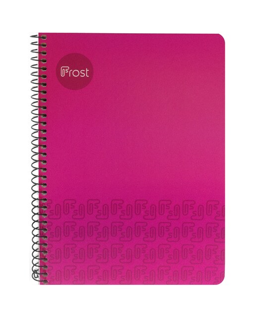 Caderno FROST Tamanho Um Quarto 80 Folhas Quadriculadas de 4 x 4 mm com margem Capa Dura Fúcsia-1