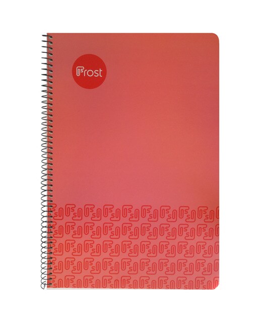 Caderno FROST Fólio 80 Folhas de Linhas Horizontais com margem Capa Dura Coral-1