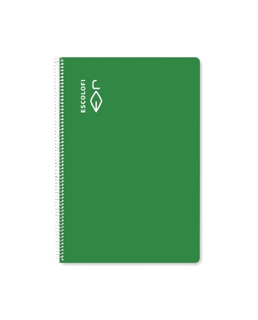 Caderno Espiral Fólio 50 folhas 70 gramas Papel Milimétrico 2 x 2 x 16 Capa Dura Escolofi Verde-1