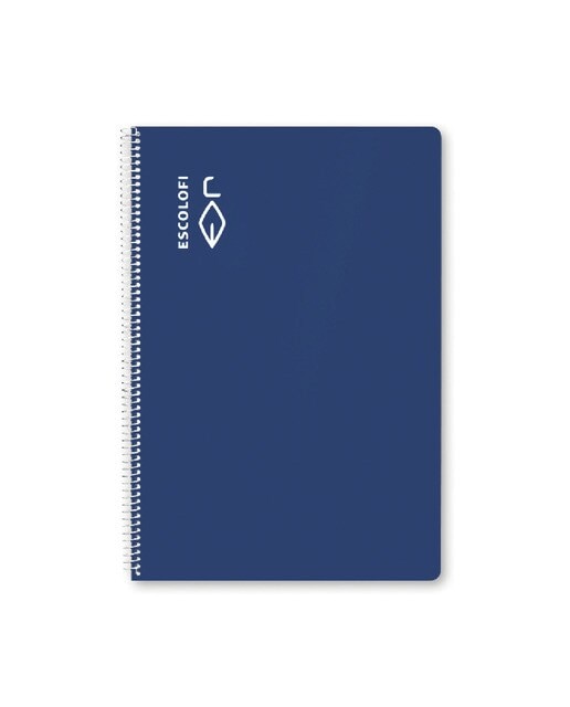 Caderno Espiral Fólio 50 folhas 70 gramas Quadriculadas e Pautadas 4 Capa Dura Escolofi Azul-1