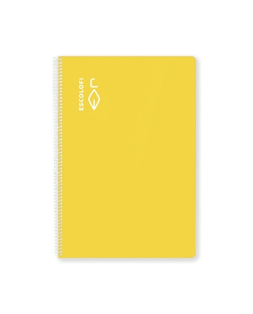 Caderno Espiral Fólio 50 folhas 70 gramas Quadriculadas e Pautadas 5 Capa Dura Escolofi Amarelo-1