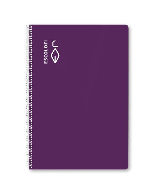 Caderno Espiral A4 80 folhas 70 gramas Quadriculadas 5 x 5 Capa Dura Violeta-1