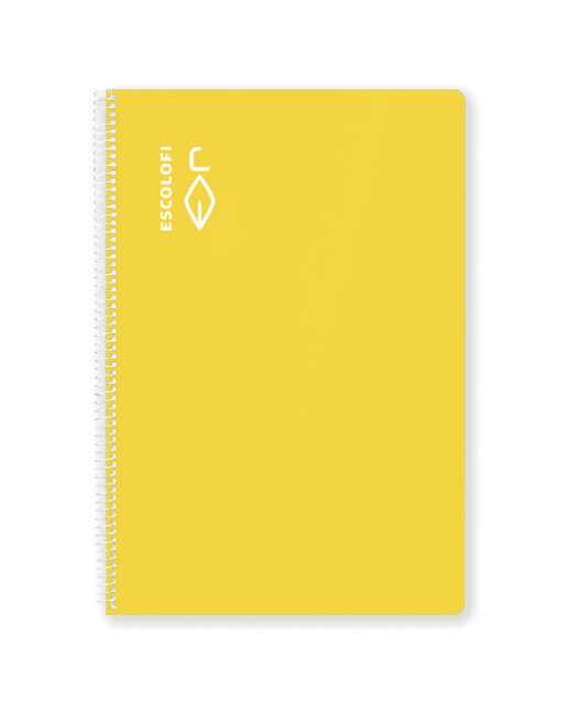 Caderno Espiral A4 80 folhas 70 gramas Quadriculadas 3 x 3 Capa Dura Amarelo-1