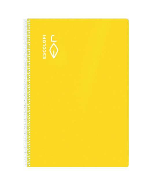 Caderno Espiral Tamanho Um Quarto 50 folhas 70 gramas Quadriculadas 3 x 3 Capa Dura Amarelo-1