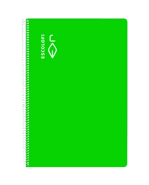 Caderno Espiral Tamanho Um Quarto 50 folhas 70 gramas Quadriculadas e Pautadas 6 Capa Dura Verde-1