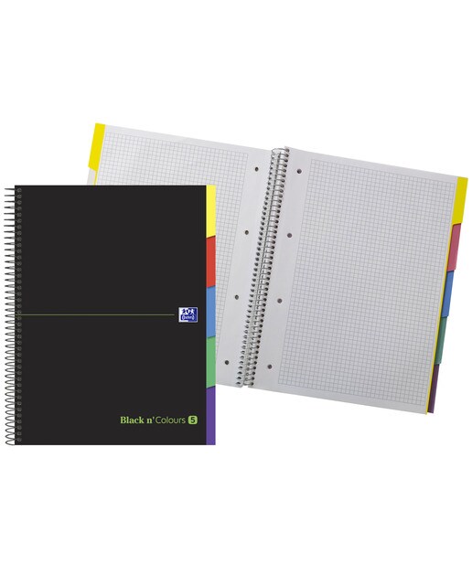 Caderno espiral micro-perfurado Black'n Colours Ebook 100 folhas 5 x 5 preto e verde Preto / Verde-1