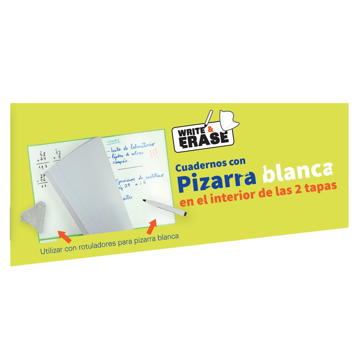 Pack 3 Cuadernos Espiral A4 80 Hojas Tapa Extra Dura White&Erase Oxford Colores Tendencia Multicolor-3