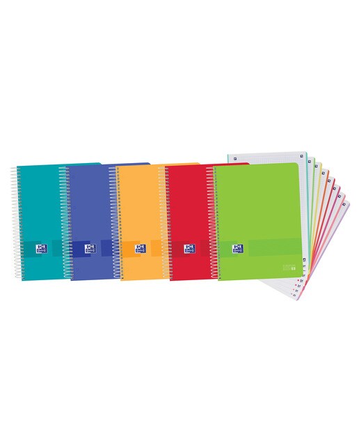 Imagem 0 de Caderno Microperfurado Europeanbook8 A4+ Live&Go Capas de Plástico 160 Folhas Quadriculadas 5x5 - Cores Vivas