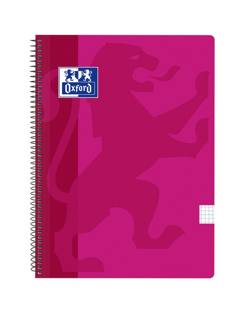 Cuaderno Oxford School Classic Tapa Plástico Folio 80 Hojas 4X4 - Fucsia 1