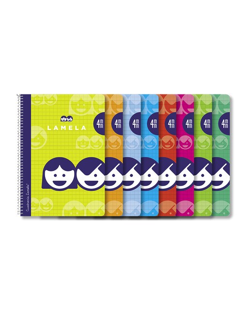 Imagen 0 de Cuaderno cuarto 4mm tapa básica Lamela colores surtidos