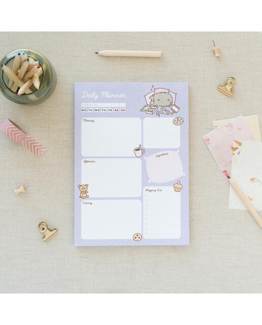 Bloco de notas escritório Pusheen Moments Erik lilás Lilás / Rosa-2