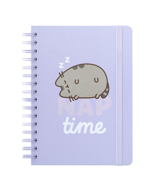 Caderno A5 de capa forrada Pusheen Moments Erik lilás Lilás-1