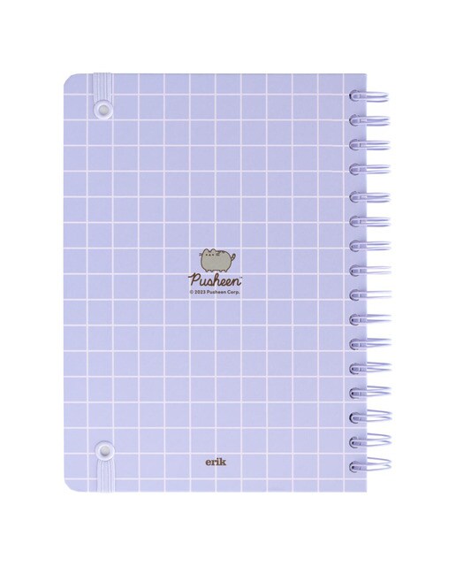 Caderno A5 de capa forrada Pusheen Moments Erik lilás Lilás-2