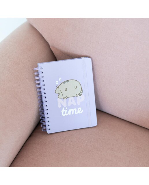 Caderno A5 de capa forrada Pusheen Moments Erik lilás Lilás-7