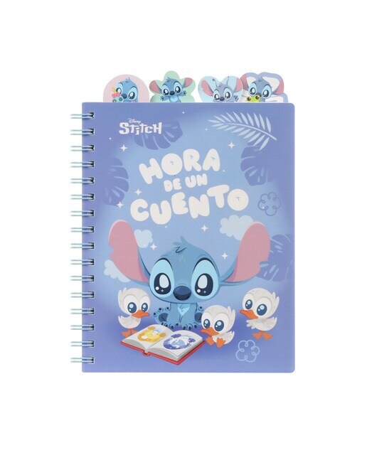 Caderno espiral A5 com divisória 100 folhas quadriculadas Malva Stitch Coolpack Multicolor-1
