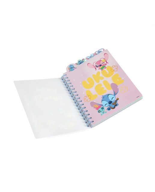 Caderno espiral A5 com divisória 100 folhas quadriculadas Malva Stitch Coolpack Multicolor-3