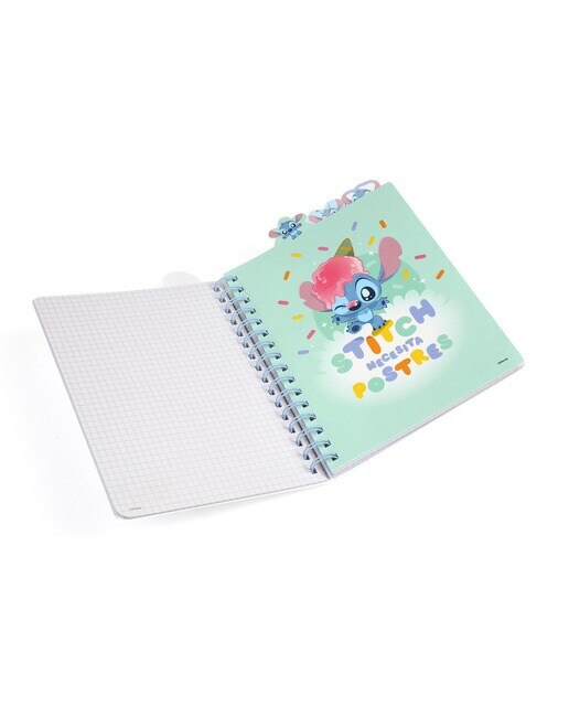 Caderno espiral A5 com divisória 100 folhas quadriculadas Malva Stitch Coolpack Multicolor-4