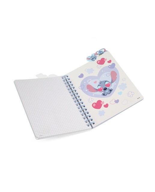 Caderno espiral A5 com divisória 100 folhas quadriculadas Malva Stitch Coolpack Multicolor-5