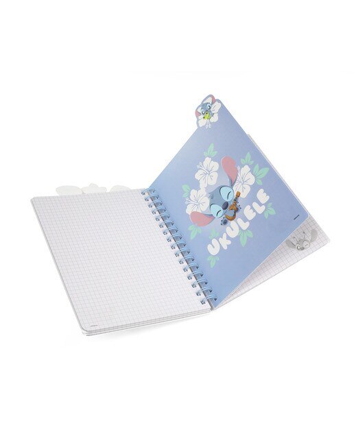 Caderno espiral A5 com divisória 100 folhas quadriculadas Malva Stitch Coolpack Multicolor-6