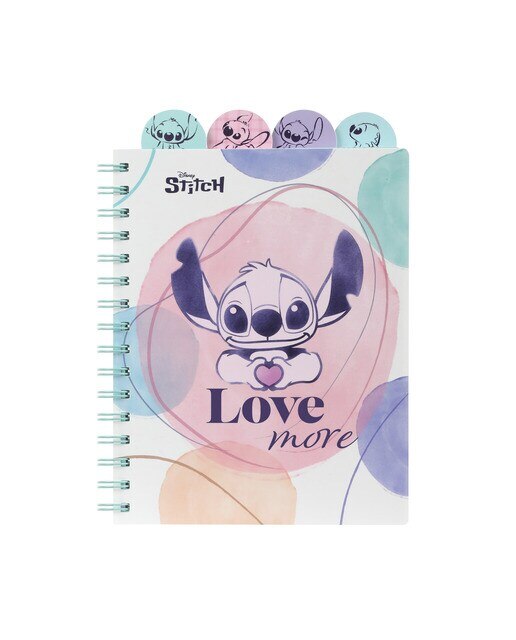 Caderno espiral A5 com  separadores 100 folhas quadriculadas Multicolor Stitch Coolpack Multicolor-1