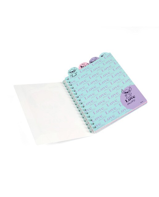 Caderno espiral A5 com  separadores 100 folhas quadriculadas Multicolor Stitch Coolpack Multicolor-3