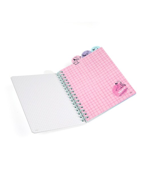 Caderno espiral A5 com  separadores 100 folhas quadriculadas Multicolor Stitch Coolpack Multicolor-4