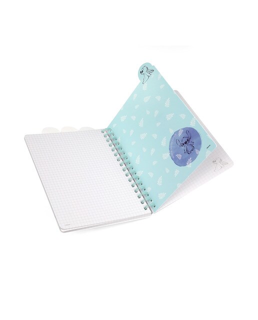 Caderno espiral A5 com  separadores 100 folhas quadriculadas Multicolor Stitch Coolpack Multicolor-6