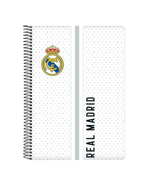 Bloco de notas  80 folhas capa dura Real Madrid C.F. 1º kit 24/25 branco e cinzento Branco / Cinzento-1