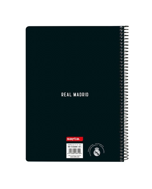 Bloco de notas  80 folhas capa dura Real Madrid C.F. 1º kit 24/25 branco e cinzento Branco / Cinzento-2
