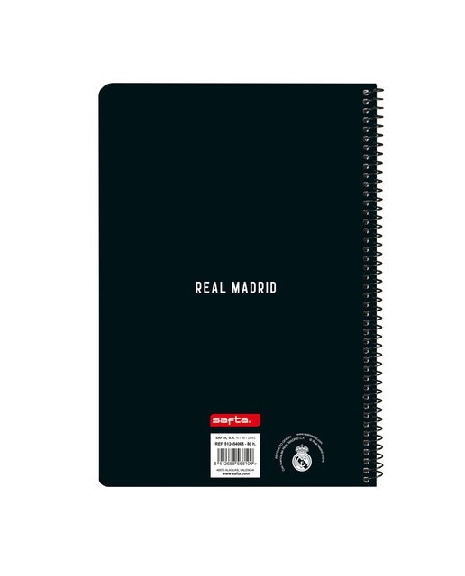 Bloco de notas fólio 80 folhas capa dura Real Madrid C.F. 1st kit 24/25 branco e cinzento Branco / Cinzento-2