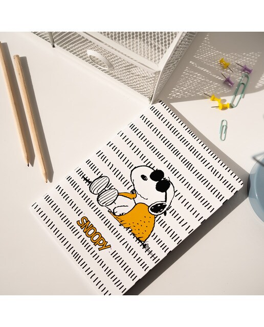 Conjunto de 3 cadernos a5 Snoopy lazy days Erik branco Branco / Preto-5