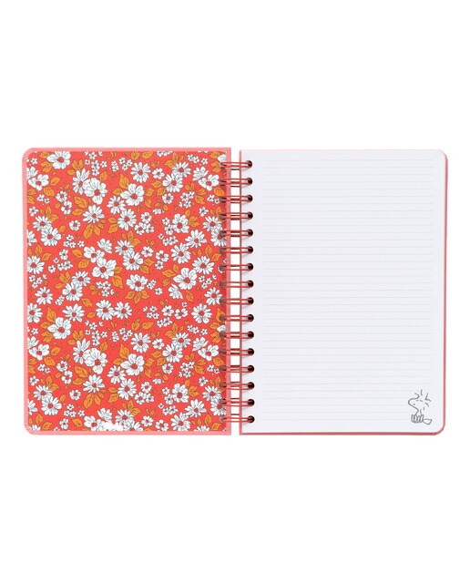 Caderno de capa dura a5 Snoopy love yourself Erik rosa Rosa/Vermelho-3