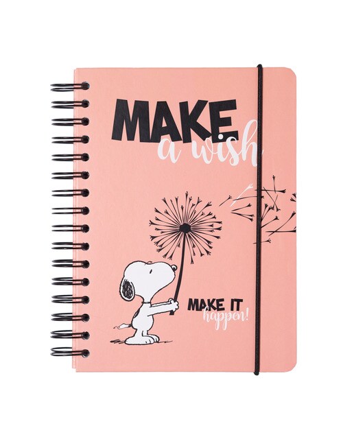 Caderno capa dura a5 Snoopy Erik rosa Rosa / Preto-1