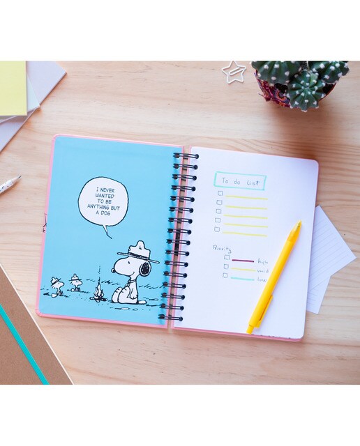Caderno capa dura a5 Snoopy Erik rosa Rosa / Preto-5