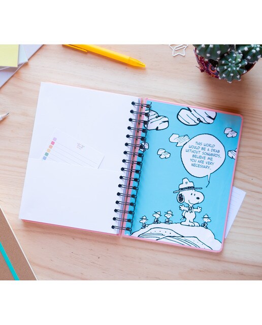Caderno capa dura a5 Snoopy Erik rosa Rosa / Preto-6