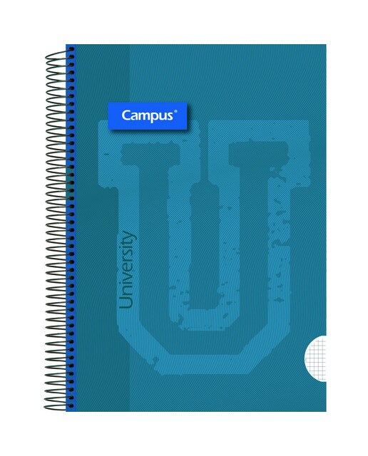 Cuaderno espiral A4 tapa extradura forrada 80 hojas 90 gramos cuadrícula 4x4 mm Campus Rosa-1
