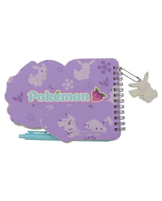 Conjunto caderno espiral com caneta e lápis Pokémon Flowers CyP Marcas bege malva multicolor Bege-2