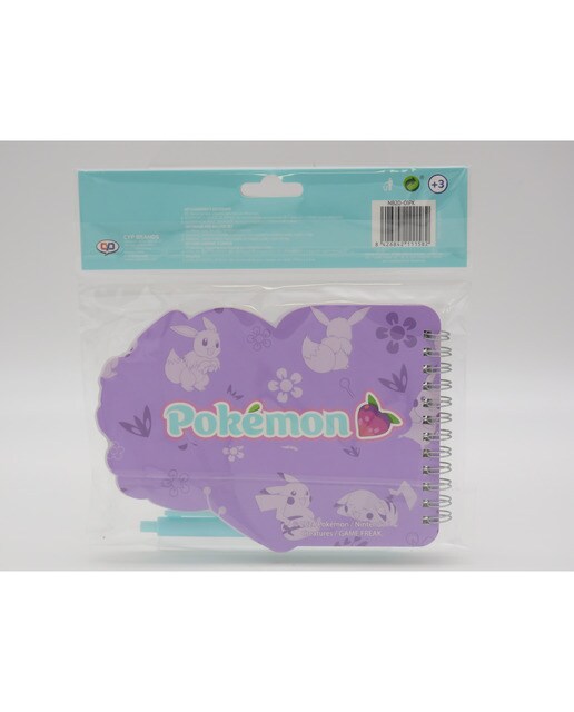 Conjunto caderno espiral com caneta e lápis Pokémon Flowers CyP Marcas bege malva multicolor Bege-4