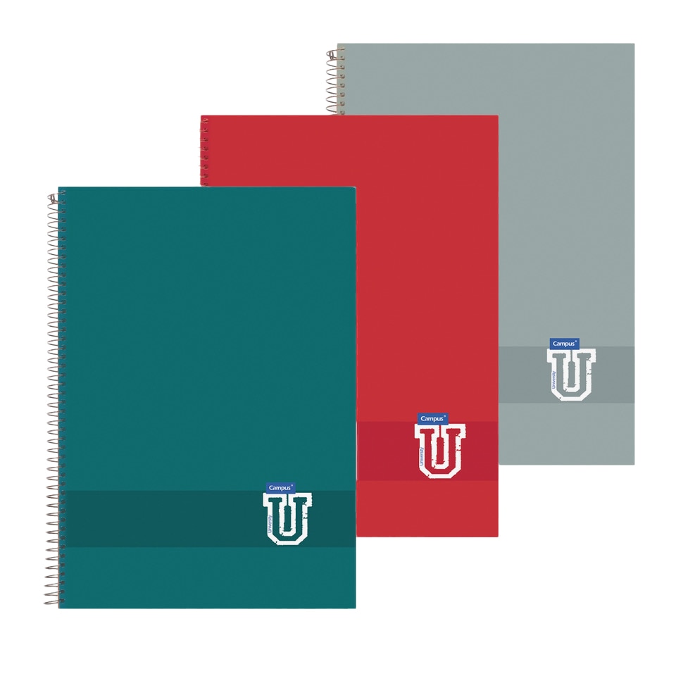 Imagen 0 de Pack de 3 Cuadernos Campus A4 tapa polipropileno 80 hojas 90 gramos cuadricula 4x4mm colores tendencia 2