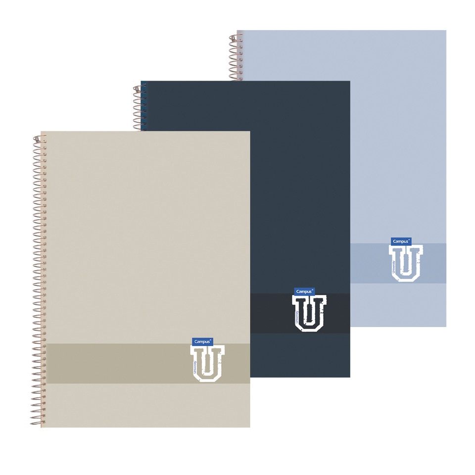 Imagen 0 de Pack de 3 Cuadernos Campus A4 tapa polipropileno 80 hojas 90 gramos cuadricula 4x4mm colores tendencia 1
