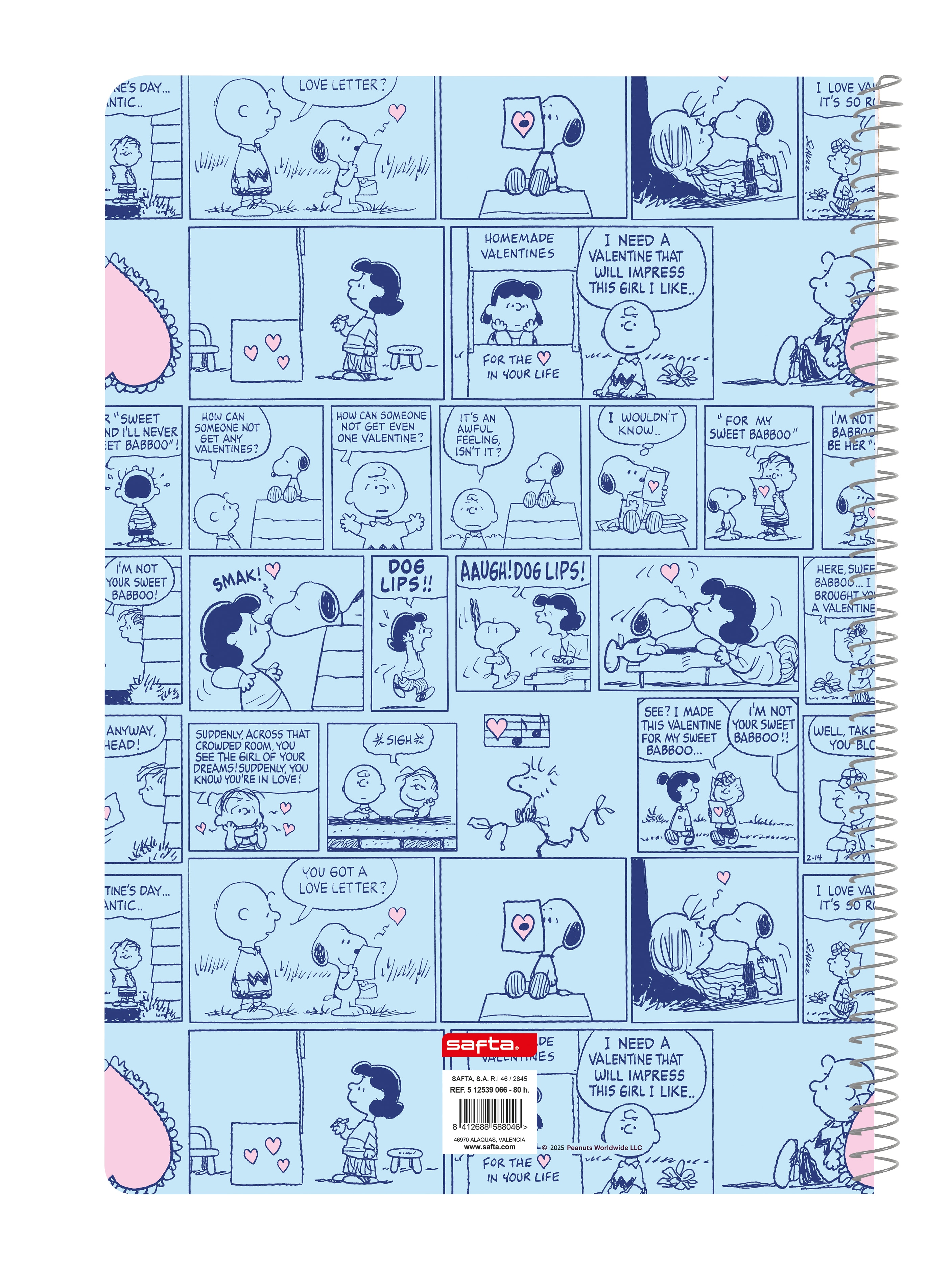 Libreta folio tapas duras 80 hojas Snoopy Safta azul claro 2