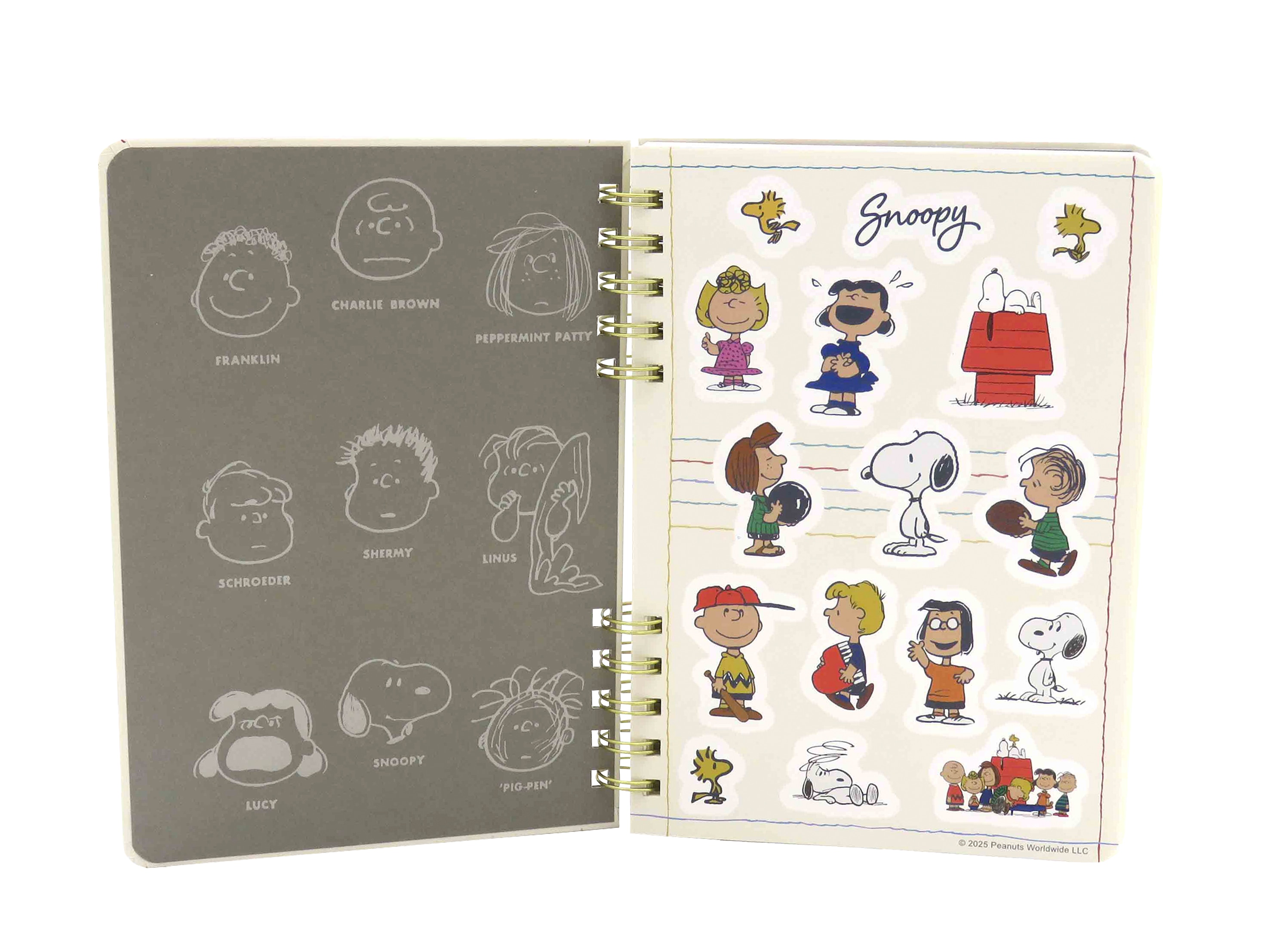 Caderno A5 com Página de Autocolantes Bege-3