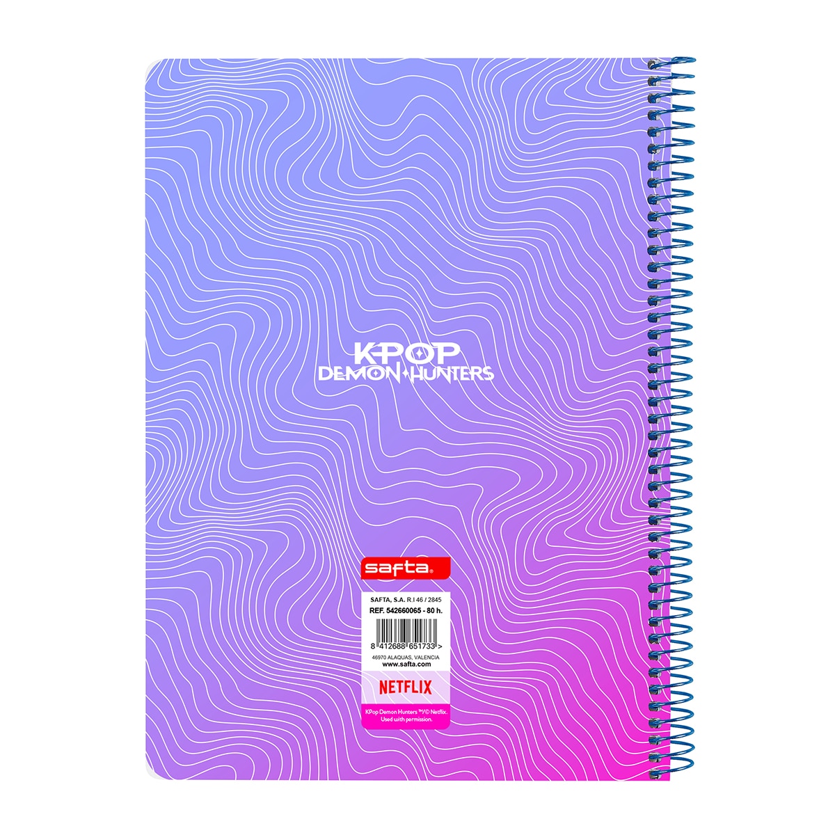 Libreta cuarto tapas duras 80 hojas K-Pop Demon Hunters fucsia azul celeste rosa Fucsia / Azul-2