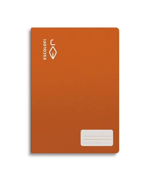 Bloco Agrafado A4 32 folhas 70 gramas horizontais Capa Flexível Laranja-1