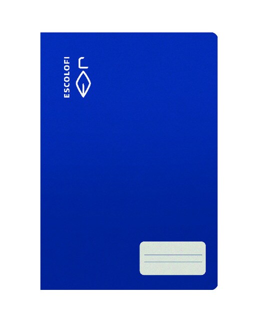 Bloco Agrafado Tamanho Quatro 32 folhas 70 gramas Quadriculadas e Pautadas 6 Capa Flexível Escolofi Azul-1